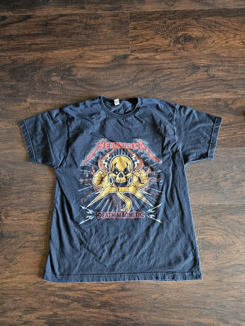 Metallica World Magnetic Tour Shirt Mens L Black Delta Band Tee Metal 2008